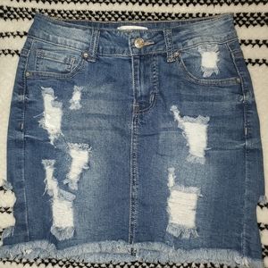 Destroyed Denim skirt